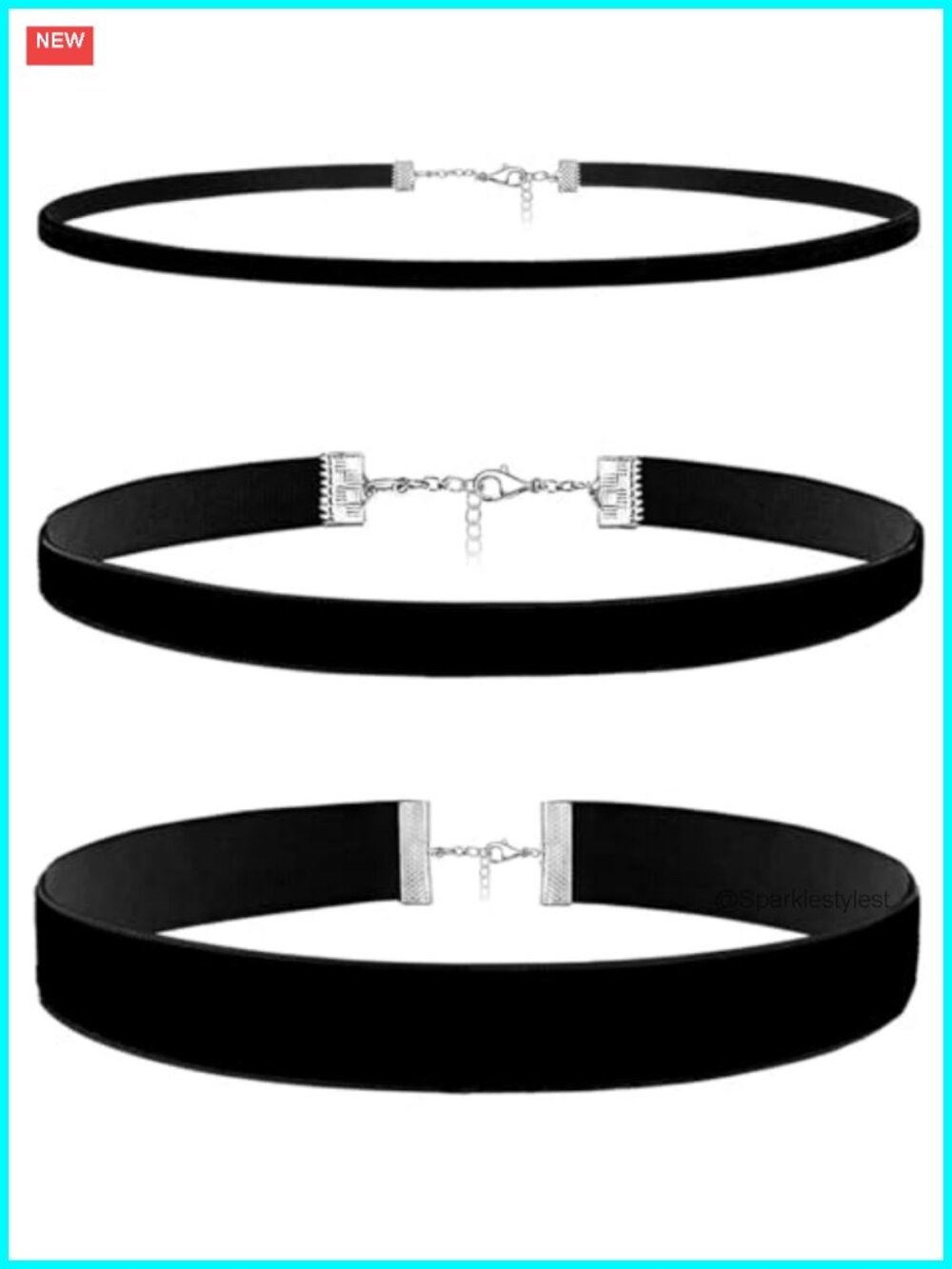 3pcs Velvet Choker Necklace Set Classic Collar Adjustable Party Cosplay
